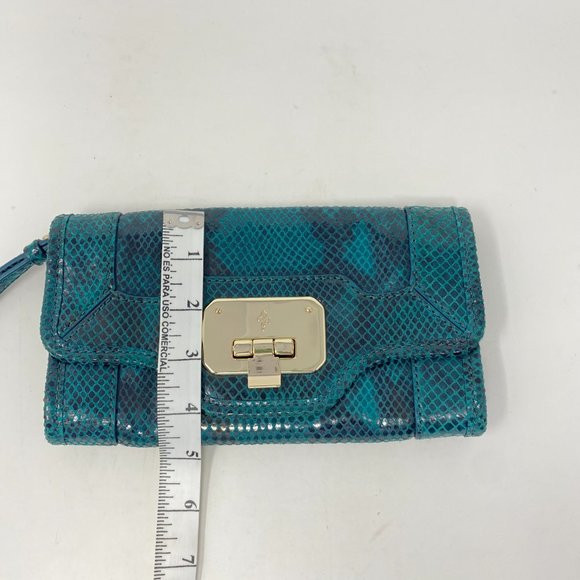 Cole Haan Isabelle clutch, teal snake print - Picture 9 of 12